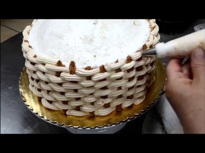 How to Create a Basketweave for Cake Decorations - Flower Basket cake tutorial