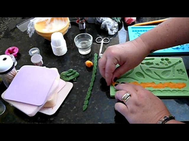 How to make fondant. gumpaste  pearls, leaf vines, flowers using molds