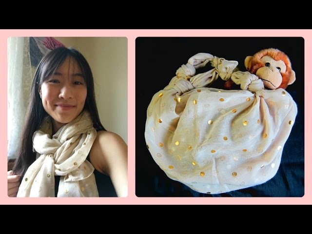 How to Turn a Scarf into a Bag - NO SEWING! Quick & Easy Way to Wear a Scarf - Tutorial