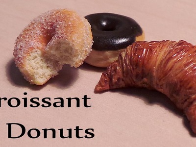 Miniature Cafe: Croissant & Donut from polymer clay tutorial