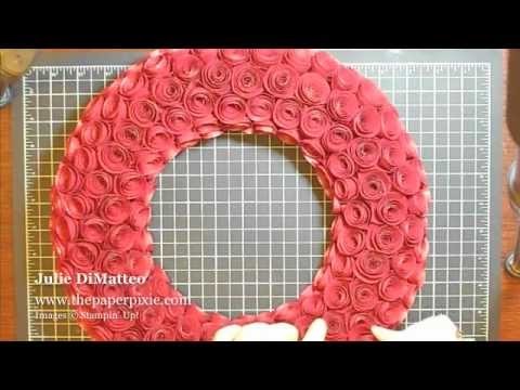 Paper Rose Wreath Tutorial