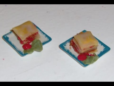 Polymer Clay Miniature - Lasagne