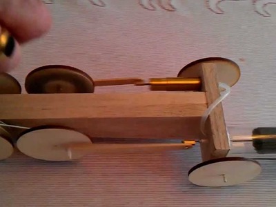 Stirling Dragster. Hot Air Car. Homemade Traction Engine of Wood, Brass & Test Tube. Video