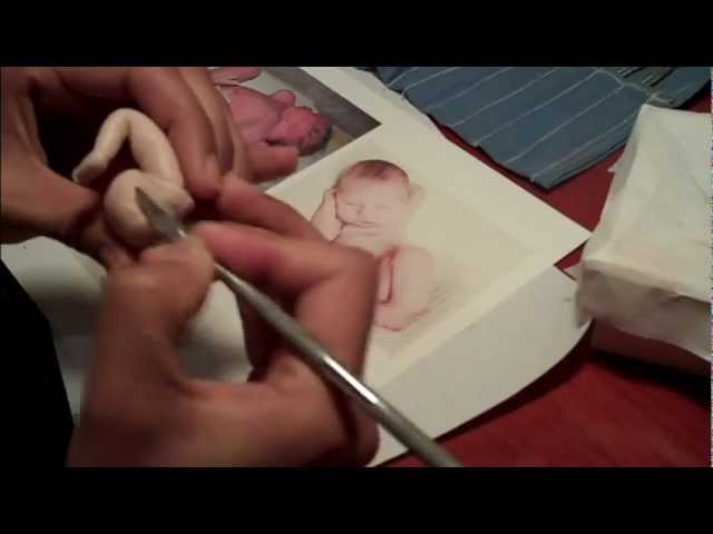 Attaching legs to a OOAK Polymer clay baby