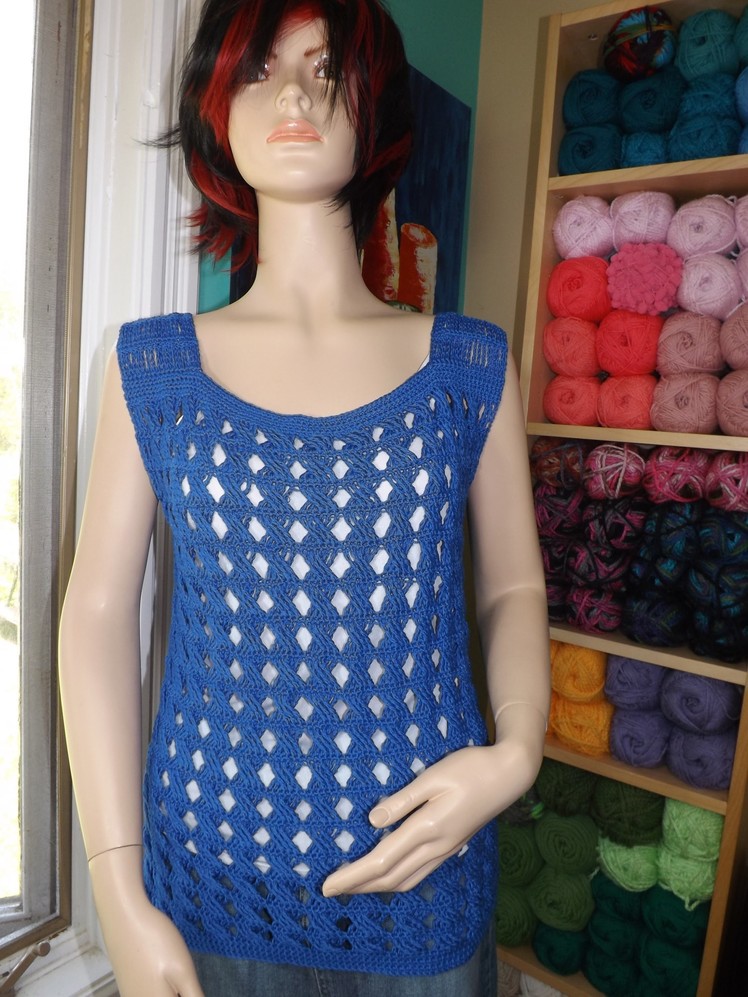 Crochet Blue Summer Blouse