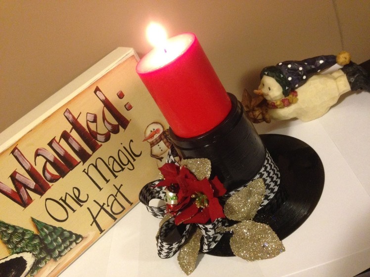 Easy Pinterest Inspired Snowman Hat Candle Holder