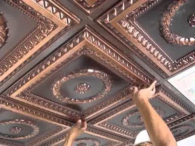 Faux Tin Drop In Ceiling Tiles Installation