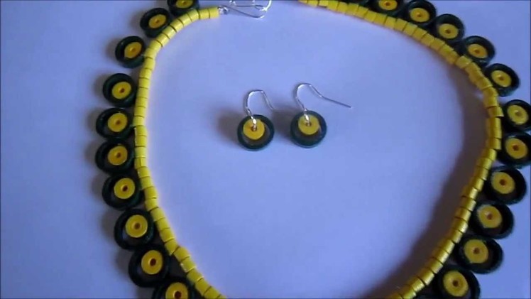 Handmade Jewelry - Paper Quilling Necklace and Earrings (Not Tutorial)