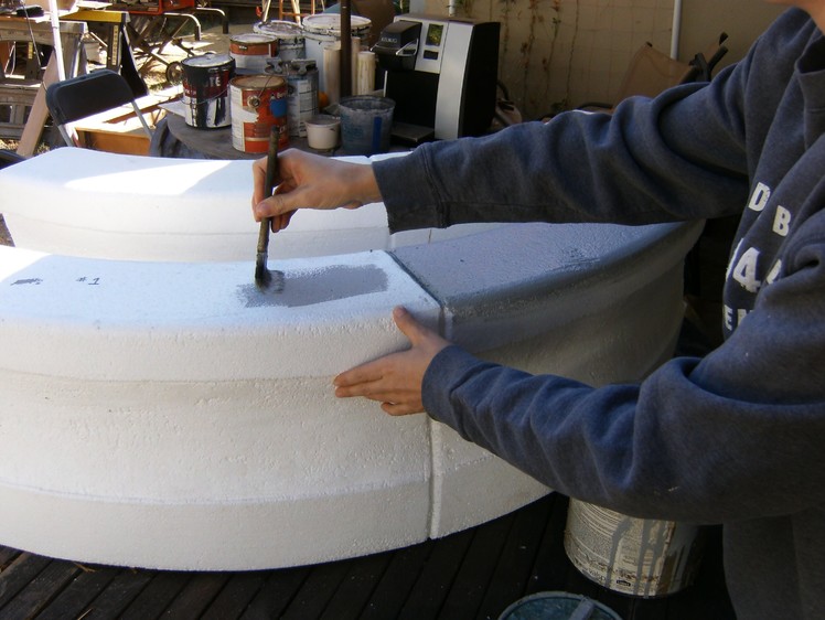 Haunted Fountain: Carved & Sculpted 3-Tiered Foam Water Fountain Prop: Part One
