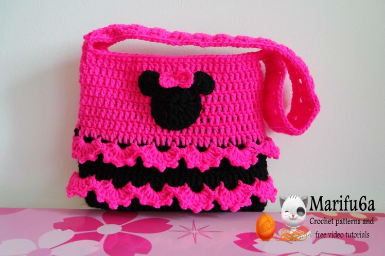 How to crochet minnie mouse bag  soda tab purse full free pattern tutorial for beginners