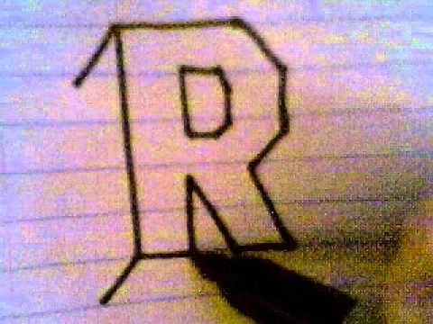 HOW TO DRAW 3D LETTERS ( R )