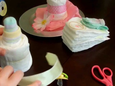 How to make a diaper cake - Baby Bottle