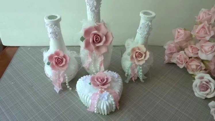 Shabby Chic Romance Rose Vases