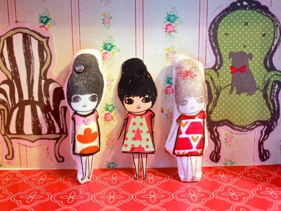 Stamped Fabric Dolls