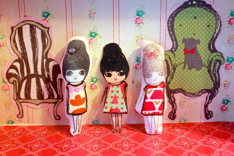 Stamped Fabric Dolls