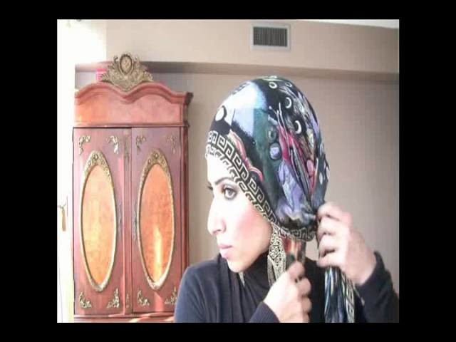 Wrap hijab style with earrings  #12
