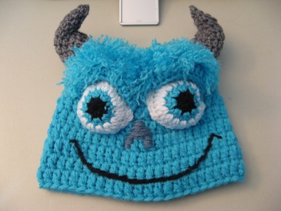 Crochet Blue Monster Beanie. Video One