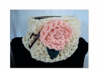 CROCHET COWL AND FLOWER, crochet pattern