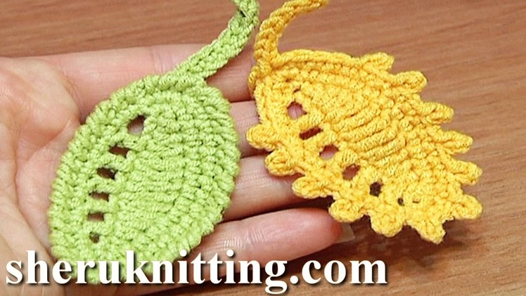 Crochet Leaf Rain Drops Tutorial 27 Reverse Single Crochet Trim Picot Trim
