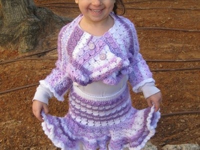 Crochet Ruffle Skirt - Left Handed tutorial