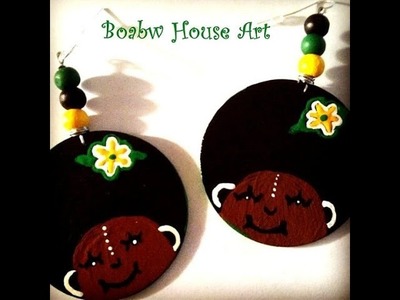 DIY #2 How to make Hand Painted Afro Lady Earrings