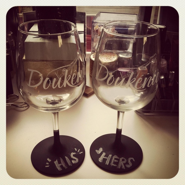 ✄ DIY Chalkboard Mugs & Wine Glasses ♡