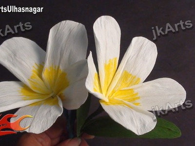 DIY How to make Crepe Paper Plumeria Flower JK Arts 380
