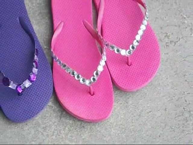 DIY Project - More Blinged Out Flip Flops From Dollar Tree