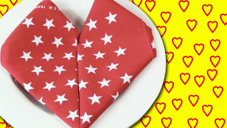 DIY Valentine Room Decor: How to Make a Heart Napkin Fold | Quick and Easy Valentine ‘s Ideas