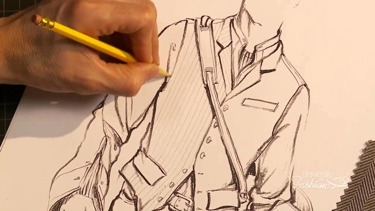 Fashion Art: How to hand render a herringbone pattern on a stylish men's vest
