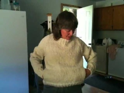 Hand Carded Hand spun wool sweater with Pockets: Three of Three