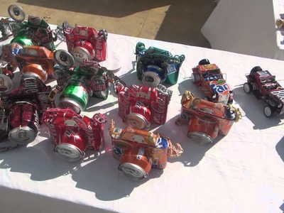 Handmade Craft from Aluminum Cans at the market in Cuba - recycling pop cans