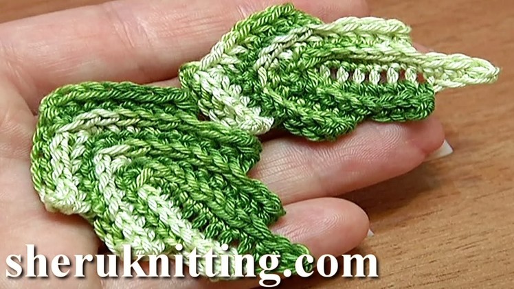 How To Crochet Leaf Making Front Post Stitches Tutorial 10