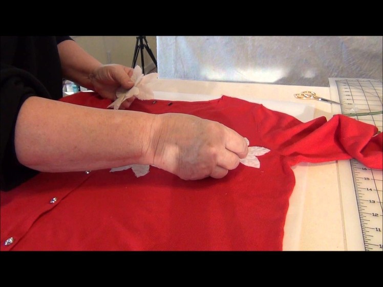 HOW TO EMBELLISH A SWEATER WITH SILK FLOWERS