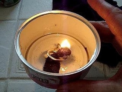 How to make an  EMERGENCY CANDLE OR OIL BURNER with household items