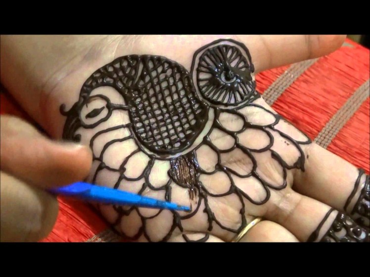 How To Make Shaded Peacock Henna. Mehndi Design, Easy DIY, For Beginners, Slow Tutorial