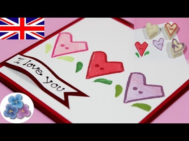 How to make Valentines Day carve Stamps DIY *Heart Valentines Cards* Valentine's Love Cards Mathie