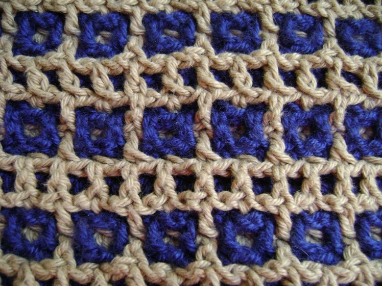 Interlocking Crochet™ - Honeycomb & Railroad Tracks Design