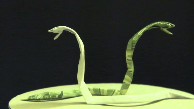 Origami  Dollar Albino Cobra by:  Ken Hmoob