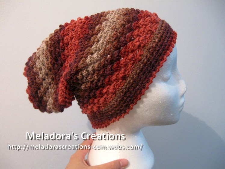 Raspberry Stitch Slouch Hat - Left Handed Crochet Tutorial