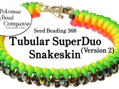 Tubular SuperDuo Snakeskin Bracelet (Version 2) - Seed Bead 368