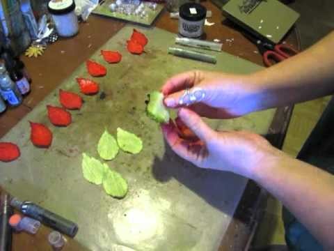 Handmade Poinsettia using Tattered Leaves die