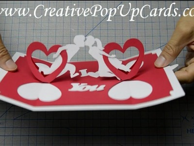 How to make a Valentines day pop up card: Twisting Hearts