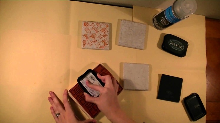 How to make coasters from stamps and tiles