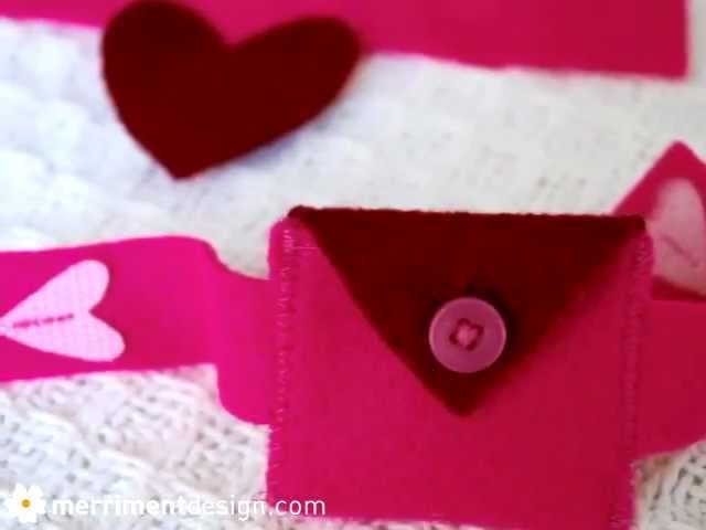 How to make felt heart pocket bracelet for kids for Valentine's Day
