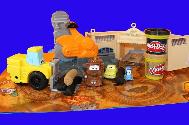 Play Doh Saw Mill Diggin' Rigs Mater Breaks Luigi Guido Tires Disney Cars Work at Play-Doh Saw Mill