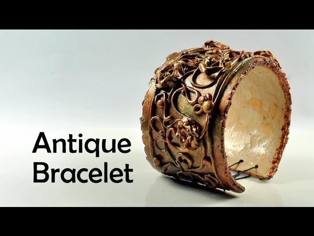 Antique. vintage bracelet with flowers - polymer clay TUTORIAL
