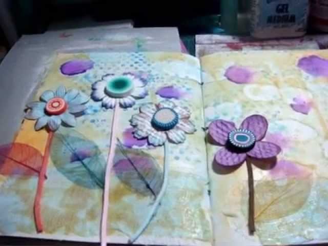 Art journal   using polymer clay part two