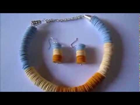 Handmade Jewelry - Circle Punch Paper Necklace n Earrings (Not Tutorial)