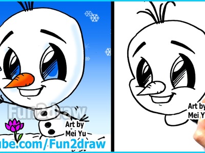 How to Draw Disney Characters - Olaf from Frozen - Fun2draw cartoon drawing